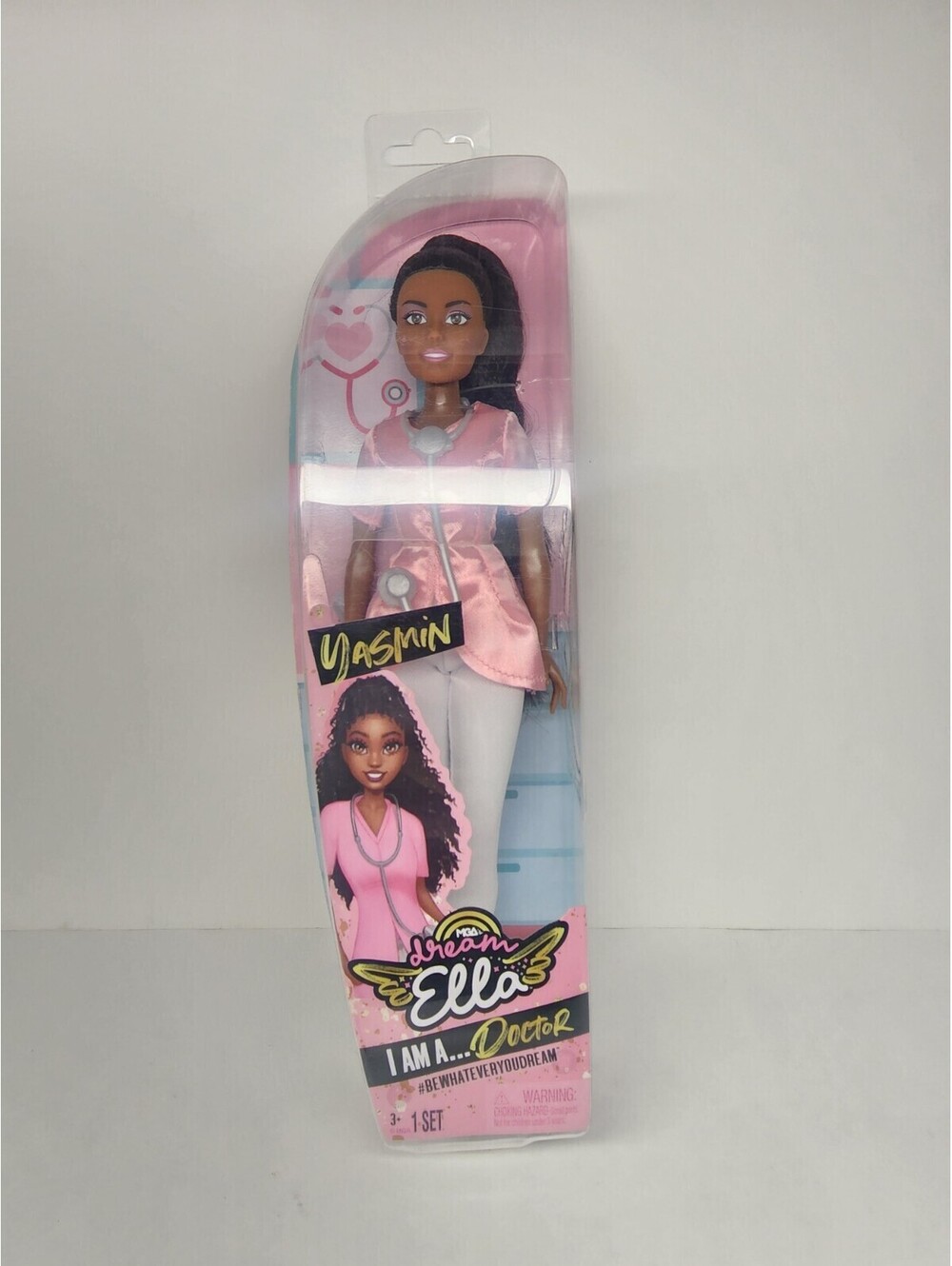 MGA's Dream Ella I AM A Doctor Yasmin Fashion Doll, Dark Brown Hair, Career Set
